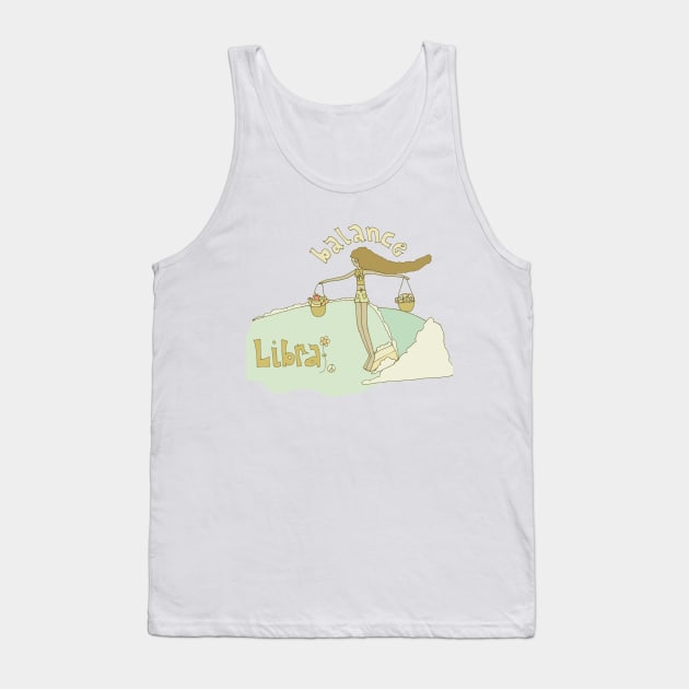 libra zodiac surf style // retro surf art by surfy birdy Tank Top by surfybirdy